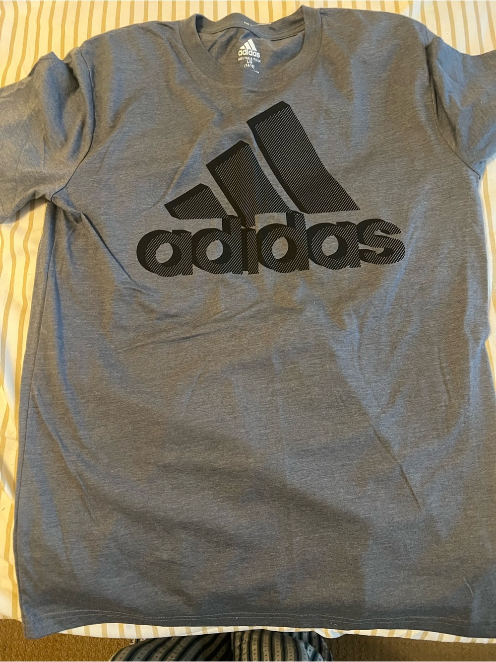 adidas Dark Grey Boys Graphic Logo Tee